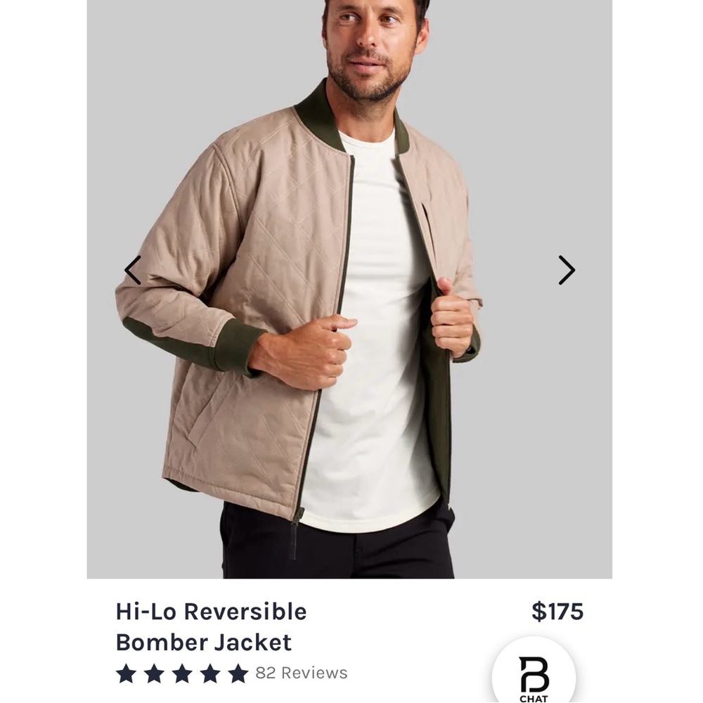 Bylt Basics Hi-Lo Reversible Bomber Jacket - Sand / Dark Olive